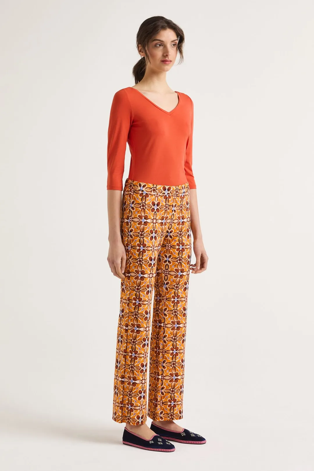 Best Maliparmi PANTALÓN CALEIDO FLOWER Naranja