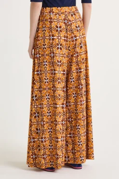 Outlet Maliparmi PANTALÓN CALEIDO FLOWER Naranja