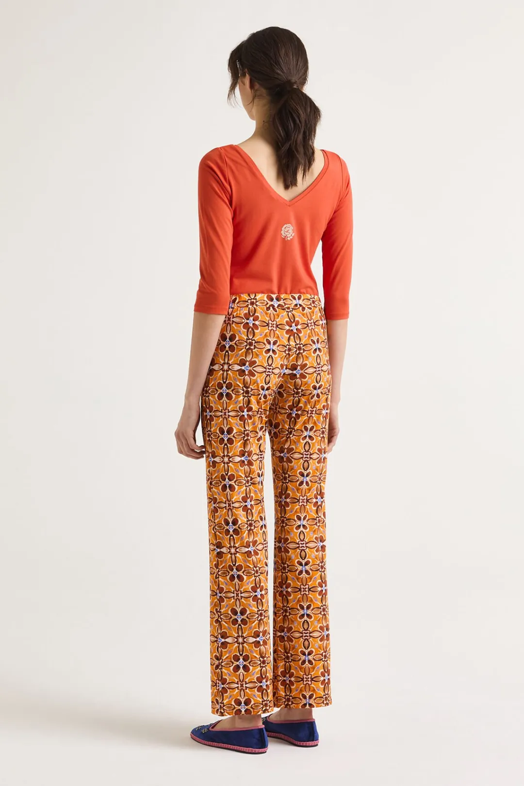 Best Maliparmi PANTALÓN CALEIDO FLOWER Naranja