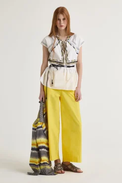 Clearance Maliparmi PANTALÓN DYED COTTON Amarillo