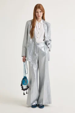 Sale Maliparmi PANTALÓN EXCLUSIVE LINEN Plateado
