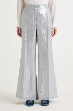 Sale Maliparmi PANTALÓN EXCLUSIVE LINEN Plateado