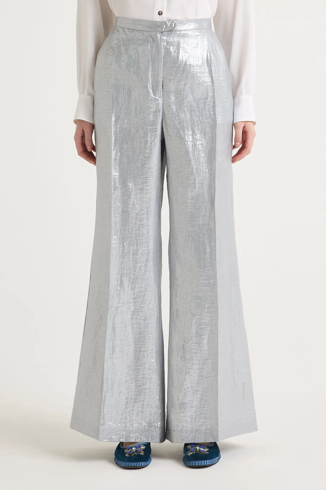 Sale Maliparmi PANTALÓN EXCLUSIVE LINEN Plateado