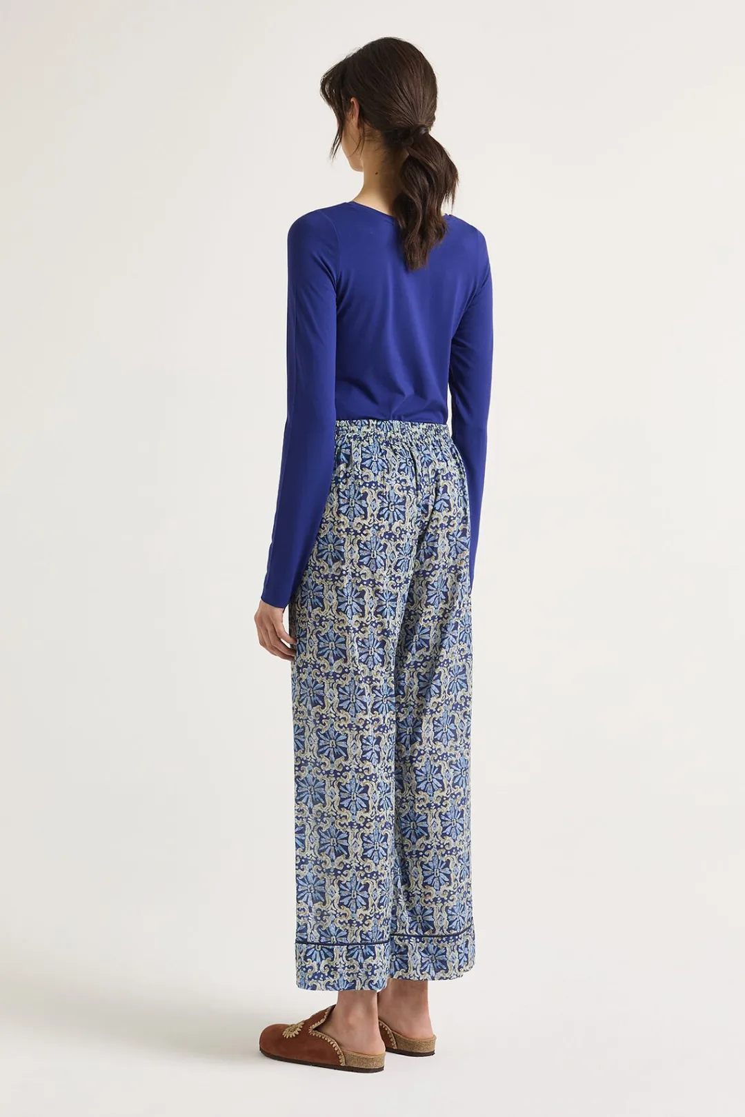 New Maliparmi PANTALÓN FLOWER BATIK Azul