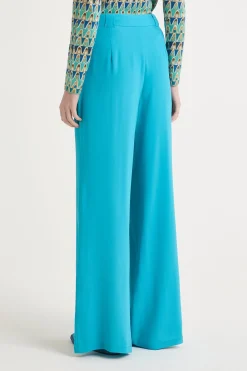 Best Maliparmi PANTALÓN FLUID CREPE Turquesa