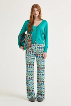 Outlet Maliparmi PANTALÓN GEOMETRIC MIMOSA Azul