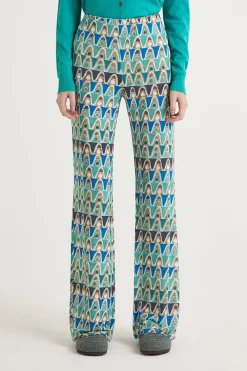Outlet Maliparmi PANTALÓN GEOMETRIC MIMOSA Azul