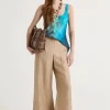 Best Maliparmi PANTALÓN LINEN JACQUARD Crema café