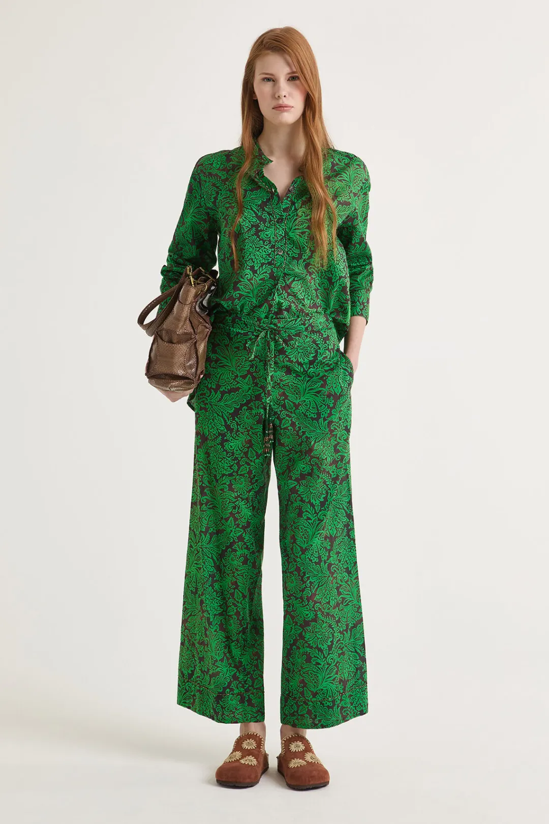 New Maliparmi PANTALÓN MAGICAL FLOWER Marrón