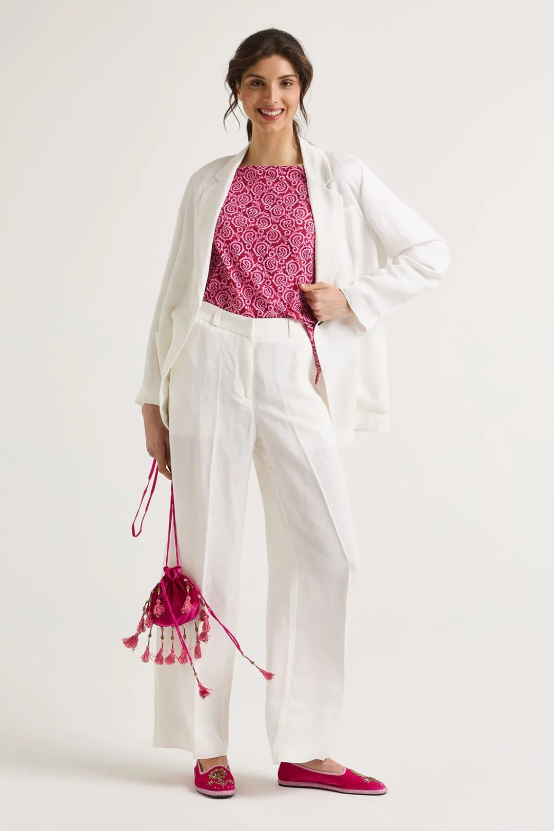 Hot Maliparmi PANTALÓN MAGNOLIA LINEN Blanco