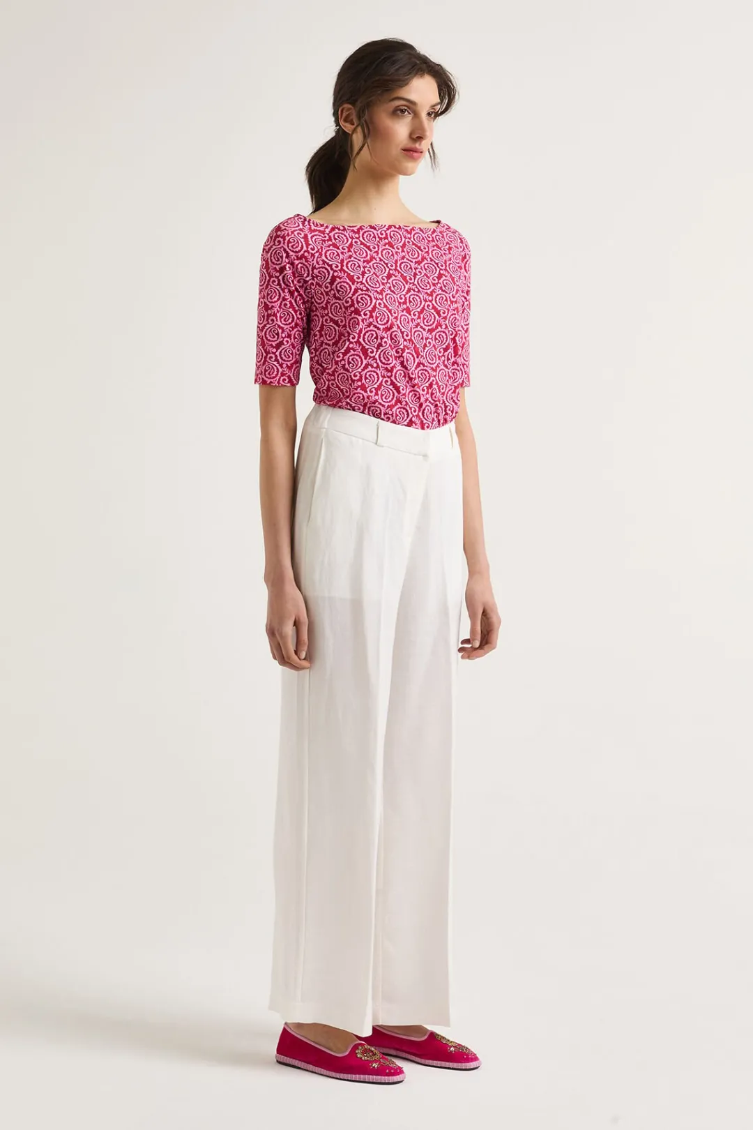 Hot Maliparmi PANTALÓN MAGNOLIA LINEN Blanco