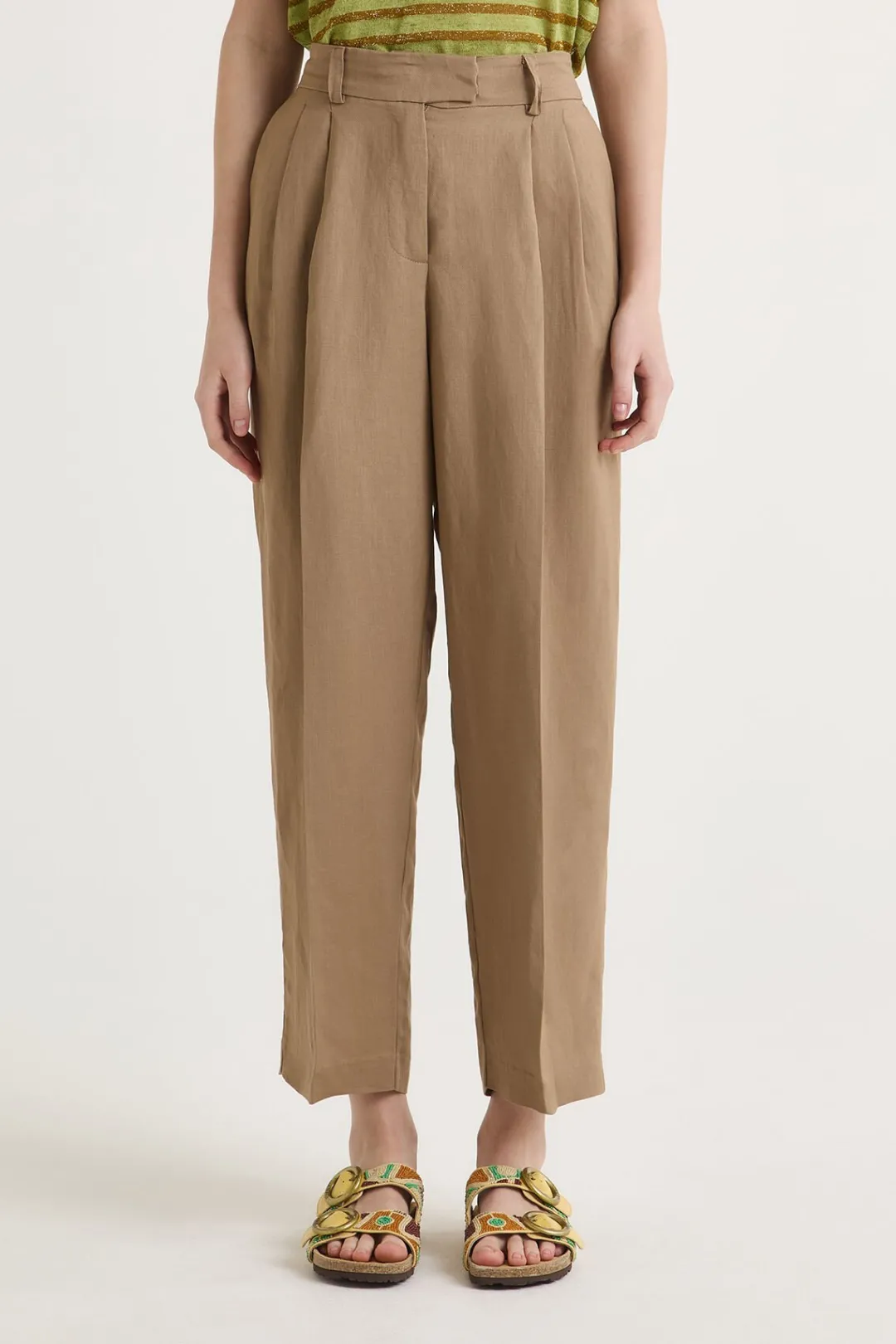 Hot Maliparmi PANTALÓN MAGNOLIA LINEN Marrón rosa