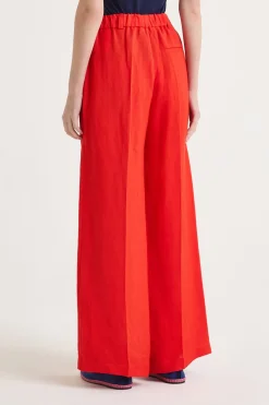 Clearance Maliparmi PANTALÓN MAGNOLIA LINEN Rojo claro
