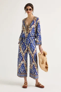 Discount Maliparmi PANTALÓN MIRTLE PAISLEY Azul