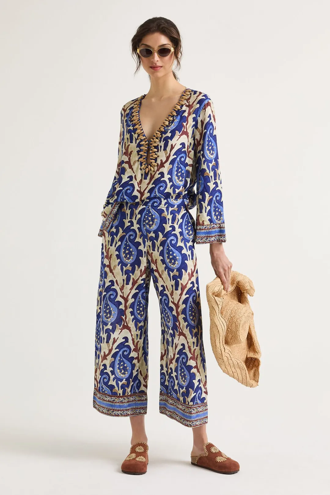 Discount Maliparmi PANTALÓN MIRTLE PAISLEY Azul