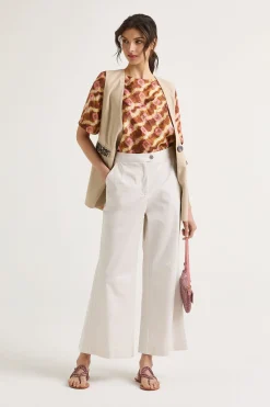 Online Maliparmi PANTALÓN SARTORIAL GABARDINE Blanco