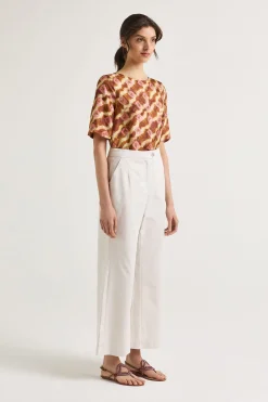 Online Maliparmi PANTALÓN SARTORIAL GABARDINE Blanco