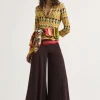 Clearance Maliparmi PANTALÓN SOFT JERSEY Marrón oscuro