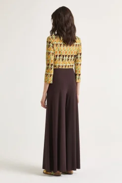 Clearance Maliparmi PANTALÓN SOFT JERSEY Marrón oscuro
