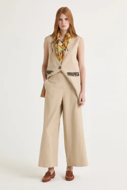 New Maliparmi PANTALÓN SPRING DENIM Crema café