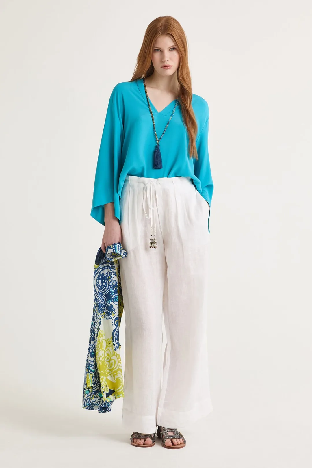 Fashion Maliparmi PANTALÓN SUMMER LINEN Blanco