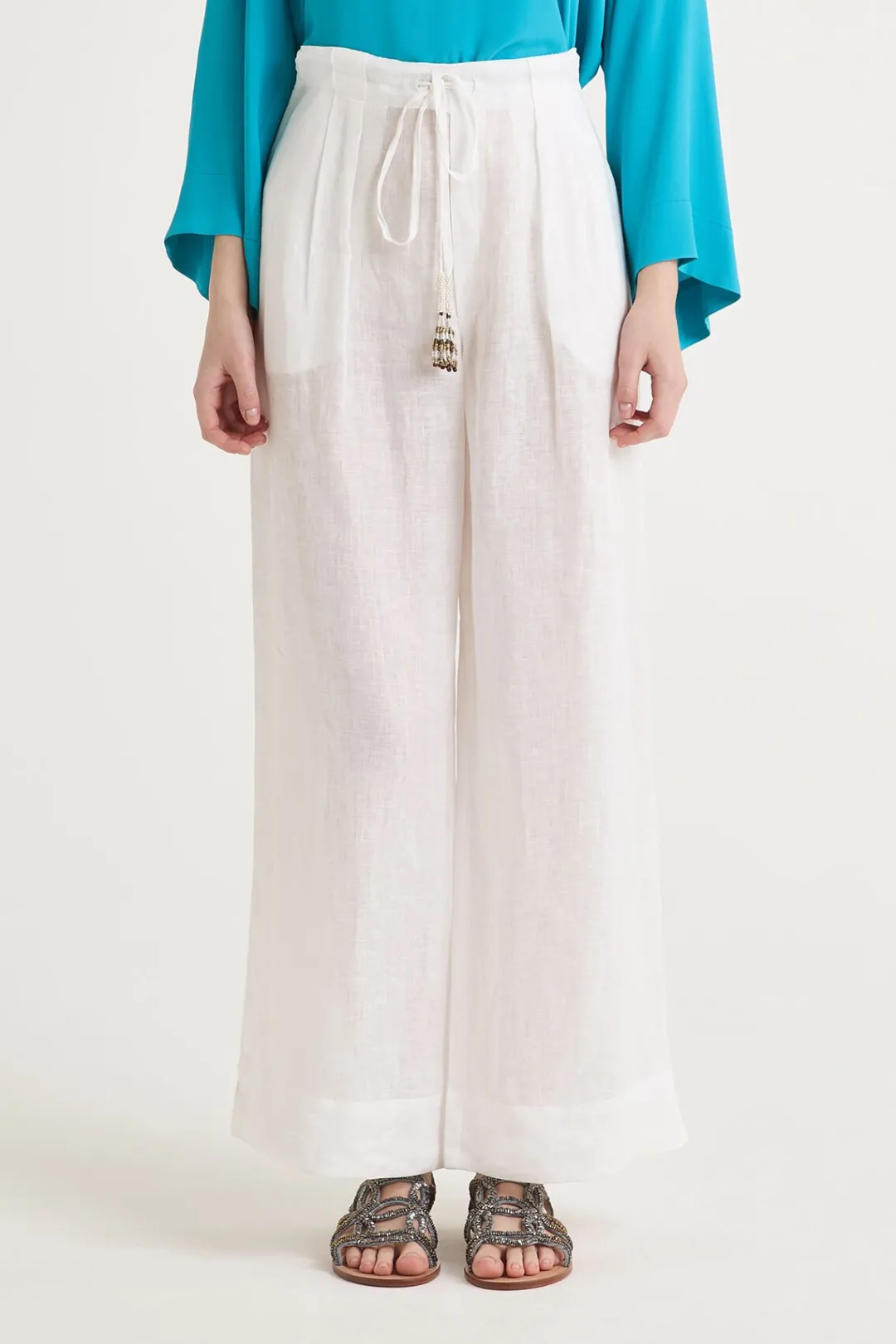 Fashion Maliparmi PANTALÓN SUMMER LINEN Blanco