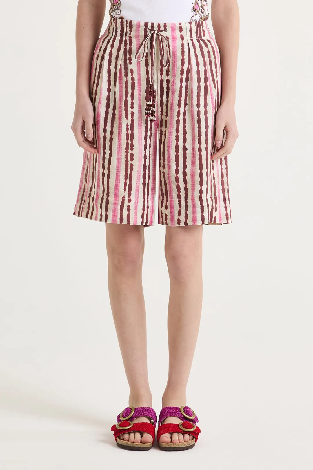 Online Maliparmi PANTALÓN WASHED STRIPES Rosa