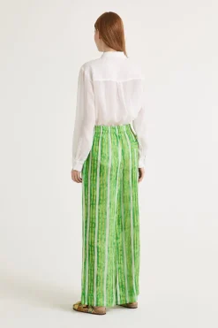 Discount Maliparmi PANTALÓN WASHED STRIPES Verde