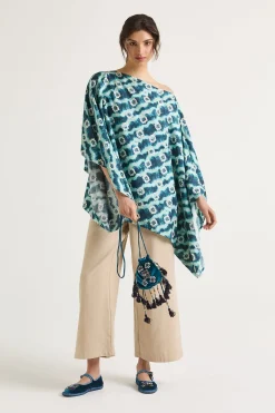 Hot Maliparmi POUCH THE PRECIOUS VELVET Verde pavo real