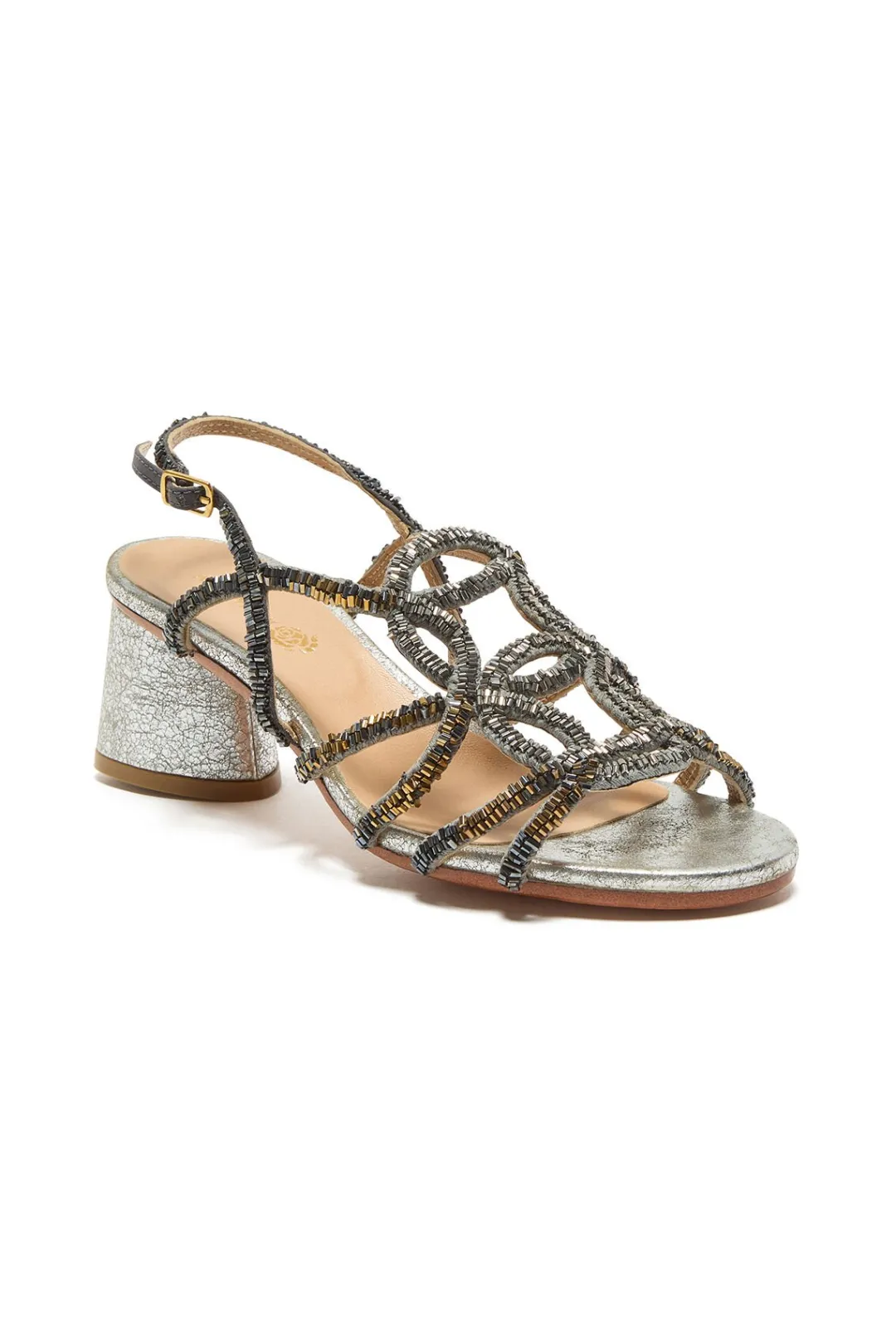 Fashion Maliparmi SANDALIAS CUT SHADED EMBROIDERY Plateado