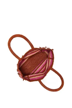 Outlet Maliparmi SHOPPING STRIPE FLOWER RAFFIA Rosa