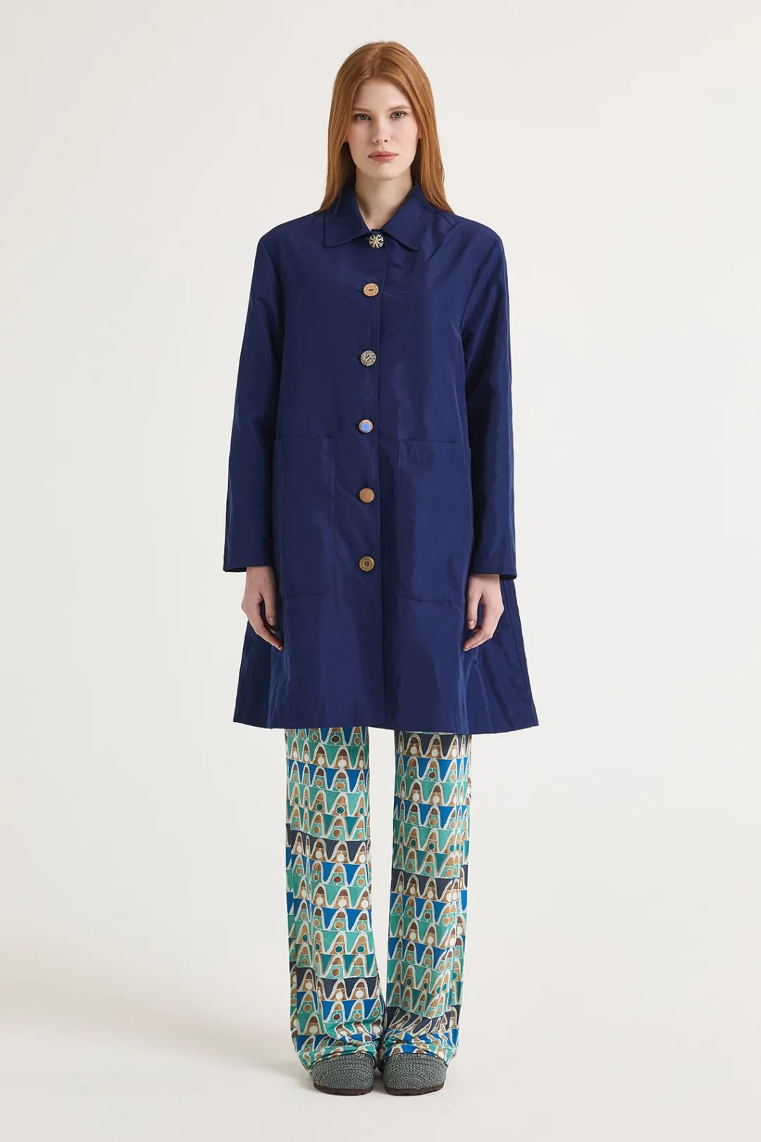 Online Maliparmi SOBRETODO MIMOSA NYLON Azul ultramar