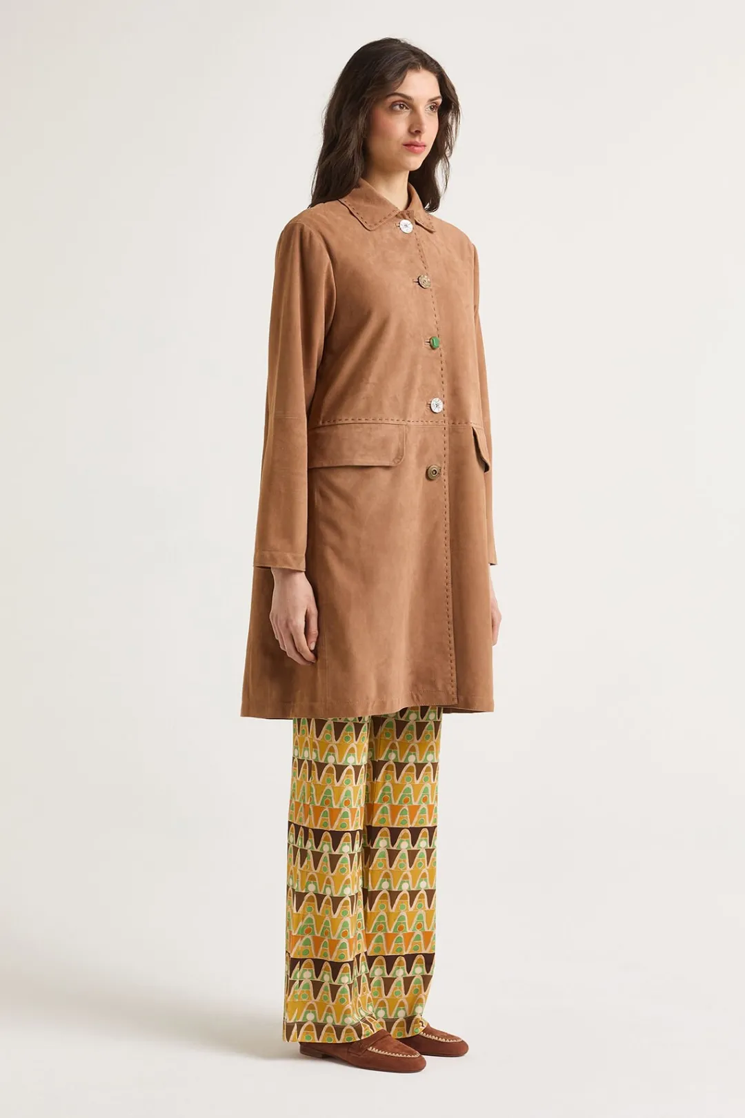 Online Maliparmi SOBRETODO SOFT SUEDE Camello