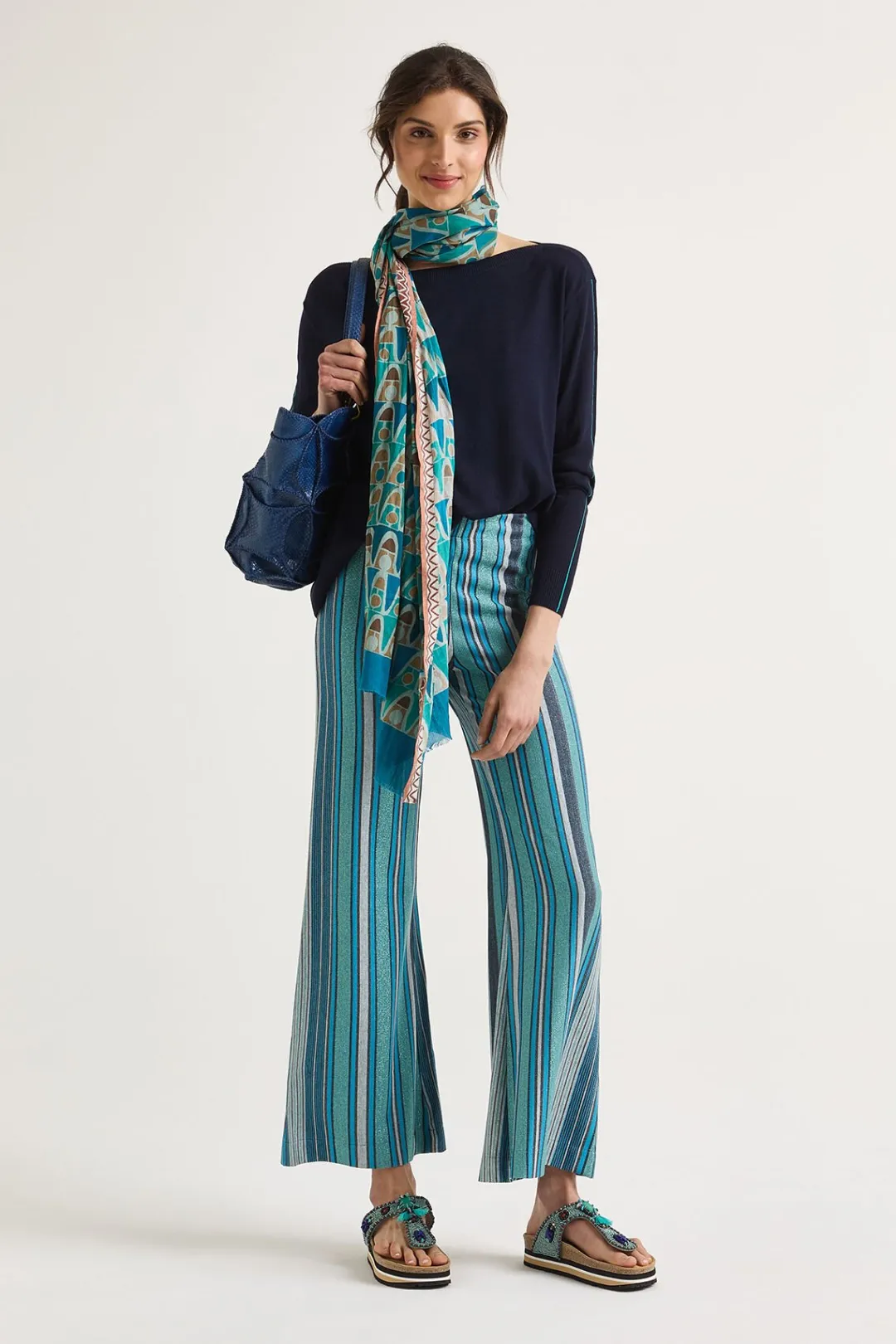 Discount Maliparmi SUÉTER SMOOTH SPRING Azul noche