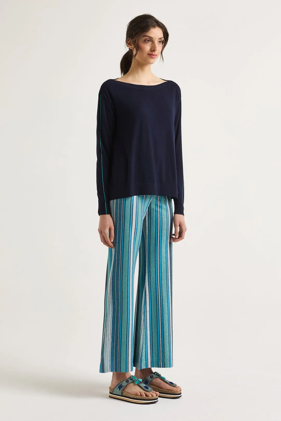 Discount Maliparmi SUÉTER SMOOTH SPRING Azul noche