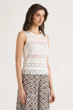 Sale Maliparmi TOP CONFORT LACE Blanco