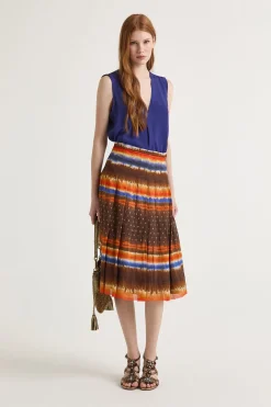 Best Maliparmi TOP FLUID CREPE Azul ultramar
