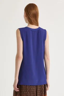 Best Maliparmi TOP FLUID CREPE Azul ultramar