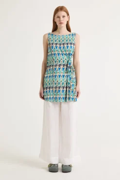 Clearance Maliparmi TOP GEOMETRIC MIMOSA Azul