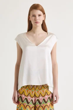 Best Maliparmi TOP SILK SATIN Blanco