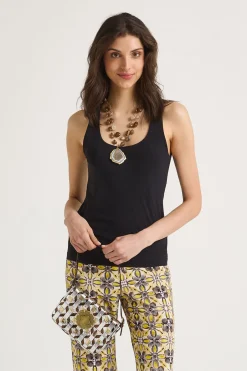Fashion Maliparmi TOP SOFT JERSEY Negro