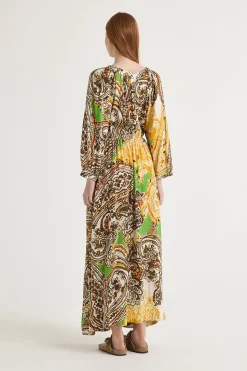 Fashion Maliparmi VESTIDO ARABESQUE PRINT Amarillo