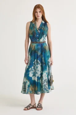 Outlet Maliparmi VESTIDO BLOOMING SHIBORI Azul