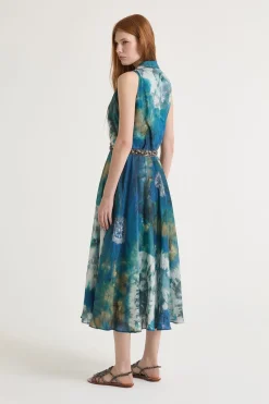 Outlet Maliparmi VESTIDO BLOOMING SHIBORI Azul