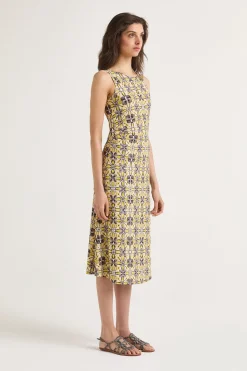 Online Maliparmi VESTIDO CALEIDO FLOWER Gris