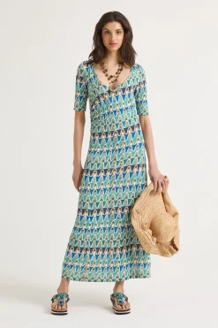 Online Maliparmi VESTIDO GEOMETRIC MIMOSA Azul