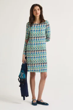 Discount Maliparmi VESTIDO GEOMETRIC MIMOSA Azul