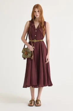 Clearance Maliparmi VESTIDO LIGHT RAMIÉ Burdeos