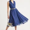 Clearance Maliparmi VESTIDO LIGHT RAMIÉ Azul ultramar