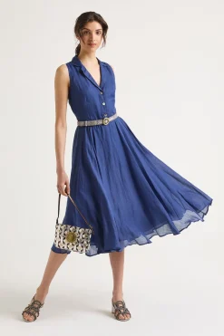Clearance Maliparmi VESTIDO LIGHT RAMIÉ Azul ultramar